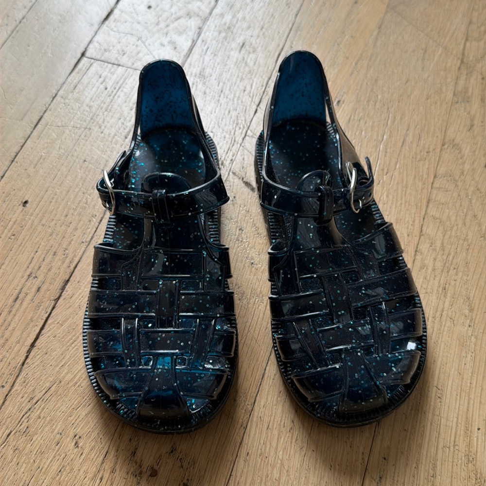 GAP jelly blue sparkle sandals size 10